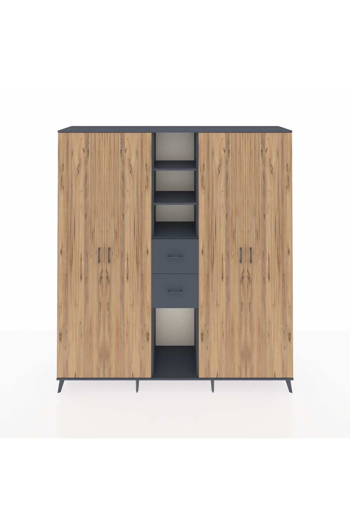 Hyperion Dolap 15 Raflı 2 Çekmeceli 4 Kapaklı 220x44x243 - S553M018V11B