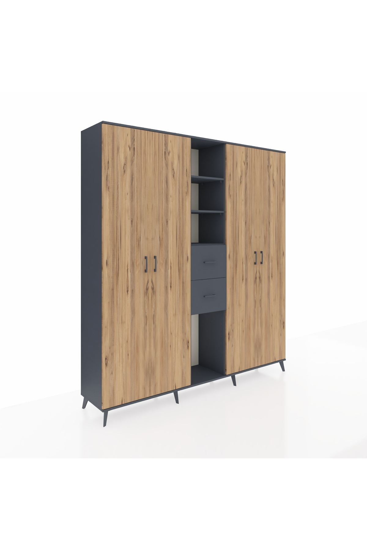 Hyperion Dolap 15 Raflı 2 Çekmeceli 4 Kapaklı 220x44x243 - S553M018V11B