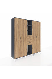 Hyperion Dolap 15 Raflı 2 Çekmeceli 4 Kapaklı 220x44x243 - S553M018V12B