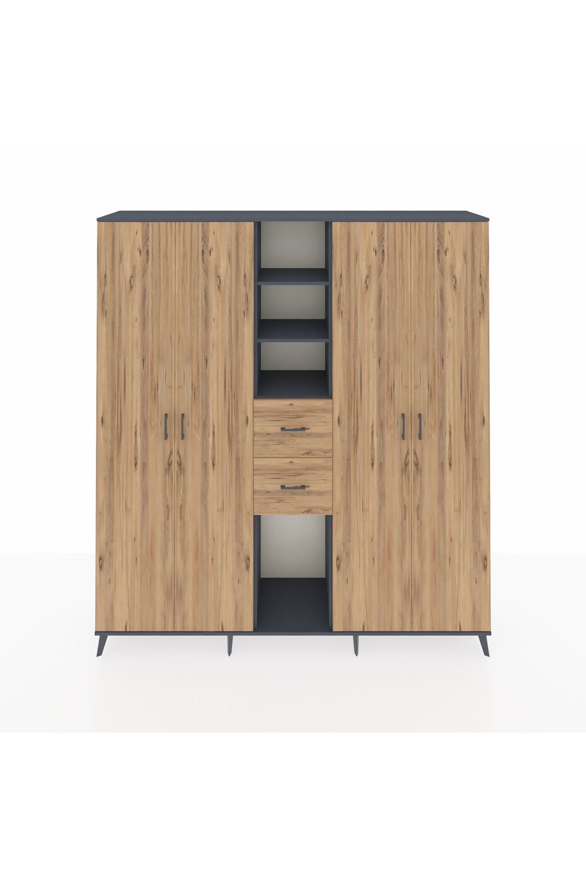 Hyperion Dolap 15 Raflı 2 Çekmeceli 4 Kapaklı 220x44x243 - S553M018V12B