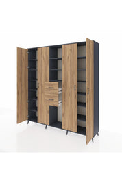 Hyperion Dolap 15 Raflı 2 Çekmeceli 4 Kapaklı 220x44x243 - S553M018V12B