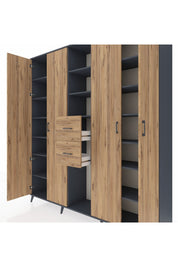 Hyperion Dolap 15 Raflı 2 Çekmeceli 4 Kapaklı 220x44x243 - S553M018V12B