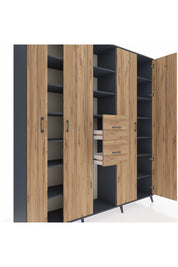 Hyperion Dolap 15 Raflı 2 Çekmeceli 4 Kapaklı 220x44x243 - S553M018V12B