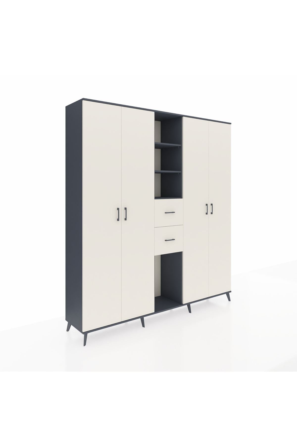 Hyperion Dolap 15 Raflı 2 Çekmeceli 4 Kapaklı 220x44x243 - S553M018V13B