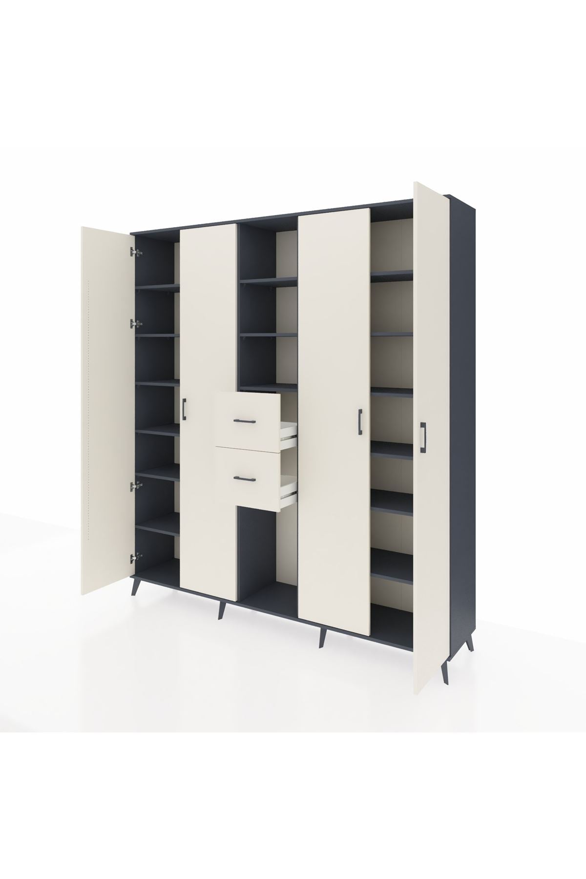 Hyperion Dolap 15 Raflı 2 Çekmeceli 4 Kapaklı 220x44x243 - S553M018V13B