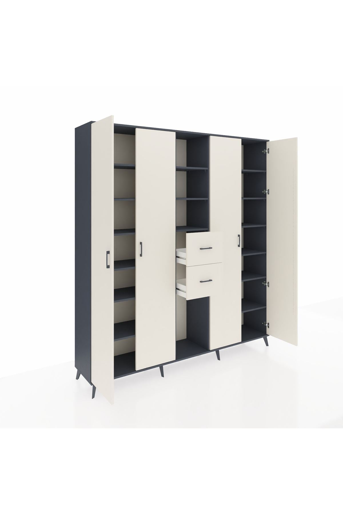 Hyperion Dolap 15 Raflı 2 Çekmeceli 4 Kapaklı 220x44x243 - S553M018V13B