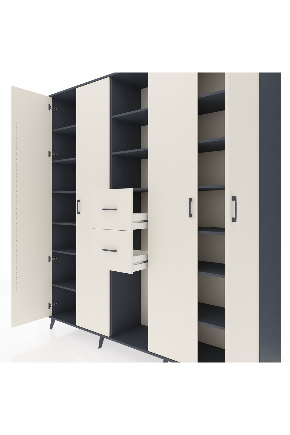 Hyperion Dolap 15 Raflı 2 Çekmeceli 4 Kapaklı 220x44x243 - S553M018V13B
