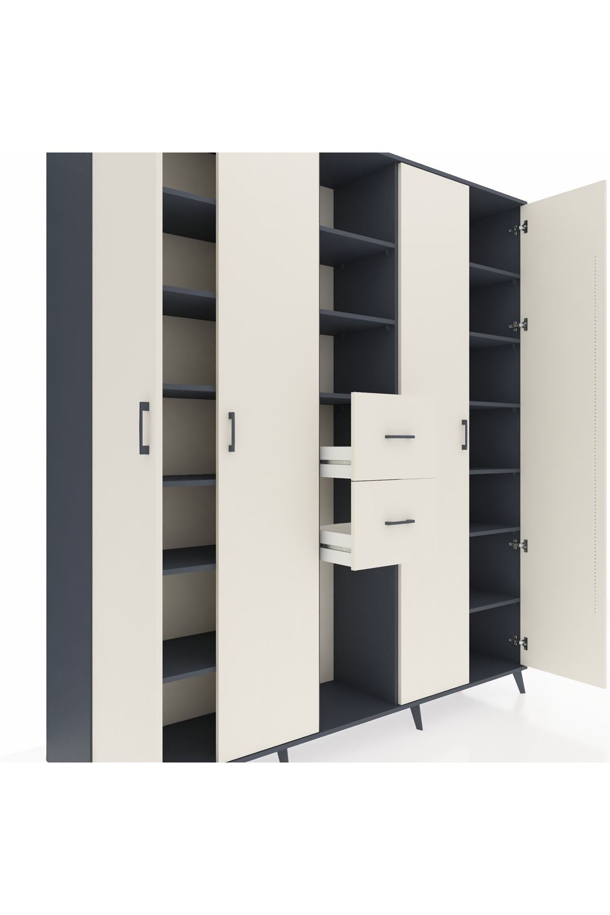 Hyperion Dolap 15 Raflı 2 Çekmeceli 4 Kapaklı 220x44x243 - S553M018V13B