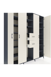 Hyperion Dolap 15 Raflı 2 Çekmeceli 4 Kapaklı 220x44x243 - S553M018V13B