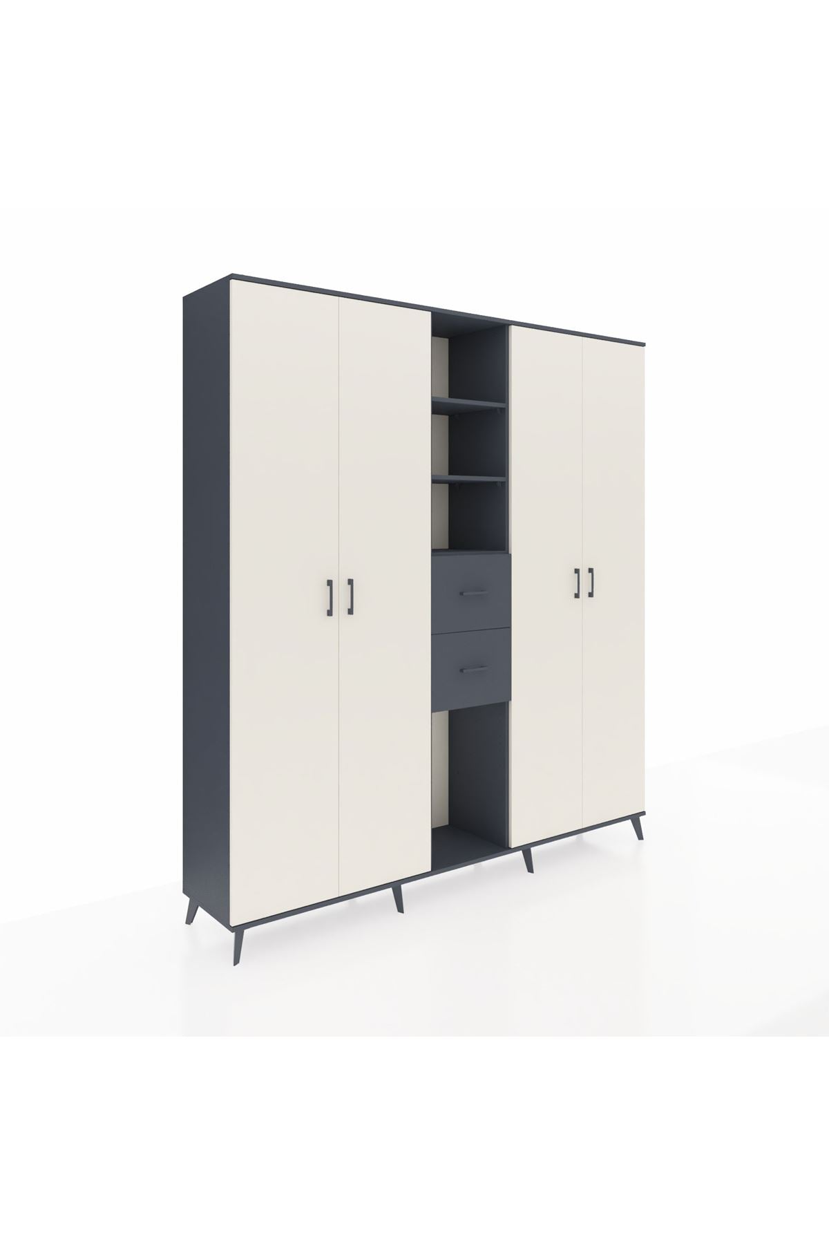 Hyperion Dolap 15 Raflı 2 Çekmeceli 4 Kapaklı 220x44x243 - S553M018V14B