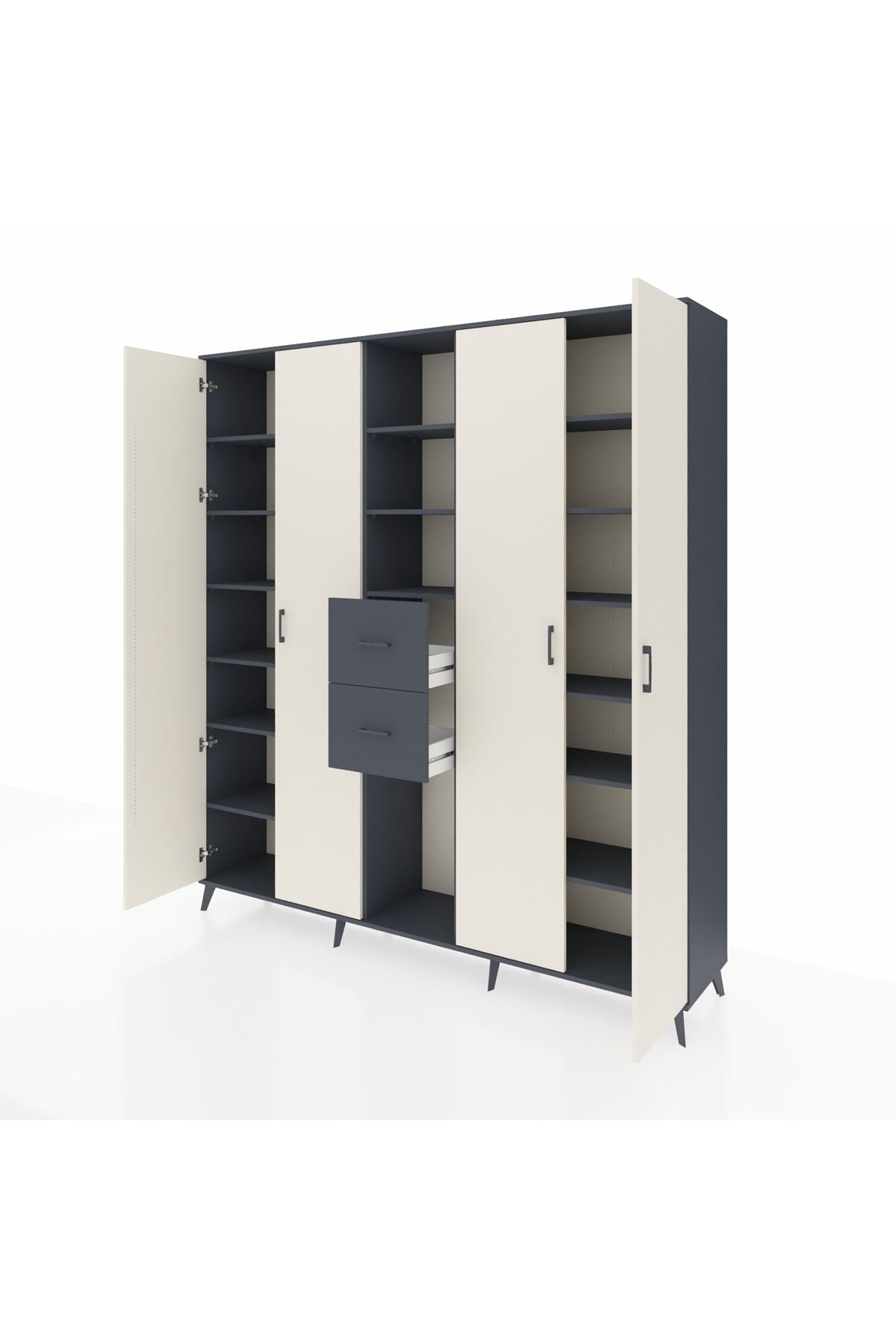 Hyperion Dolap 15 Raflı 2 Çekmeceli 4 Kapaklı 220x44x243 - S553M018V14B