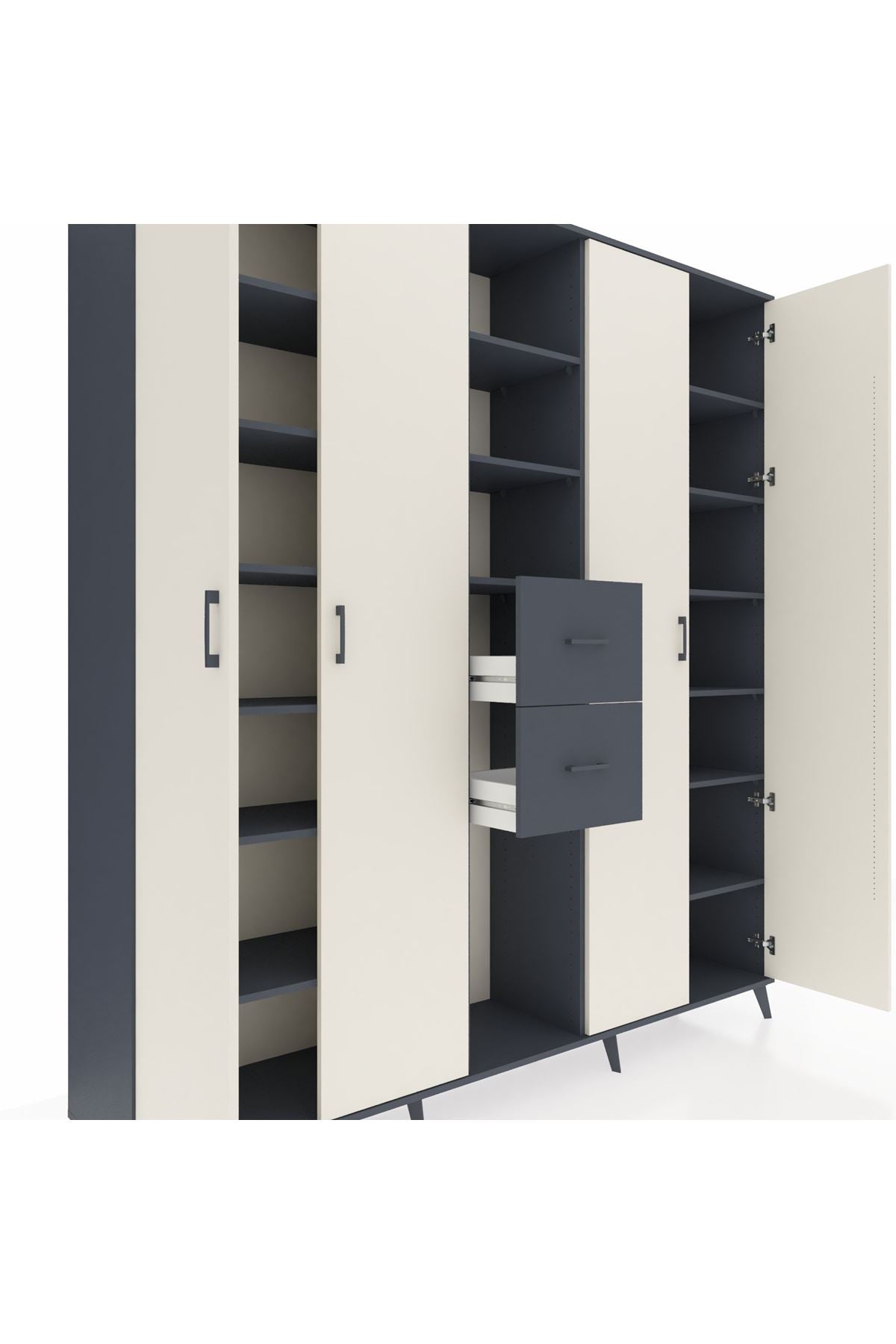 Hyperion Dolap 15 Raflı 2 Çekmeceli 4 Kapaklı 220x44x243 - S553M018V14B