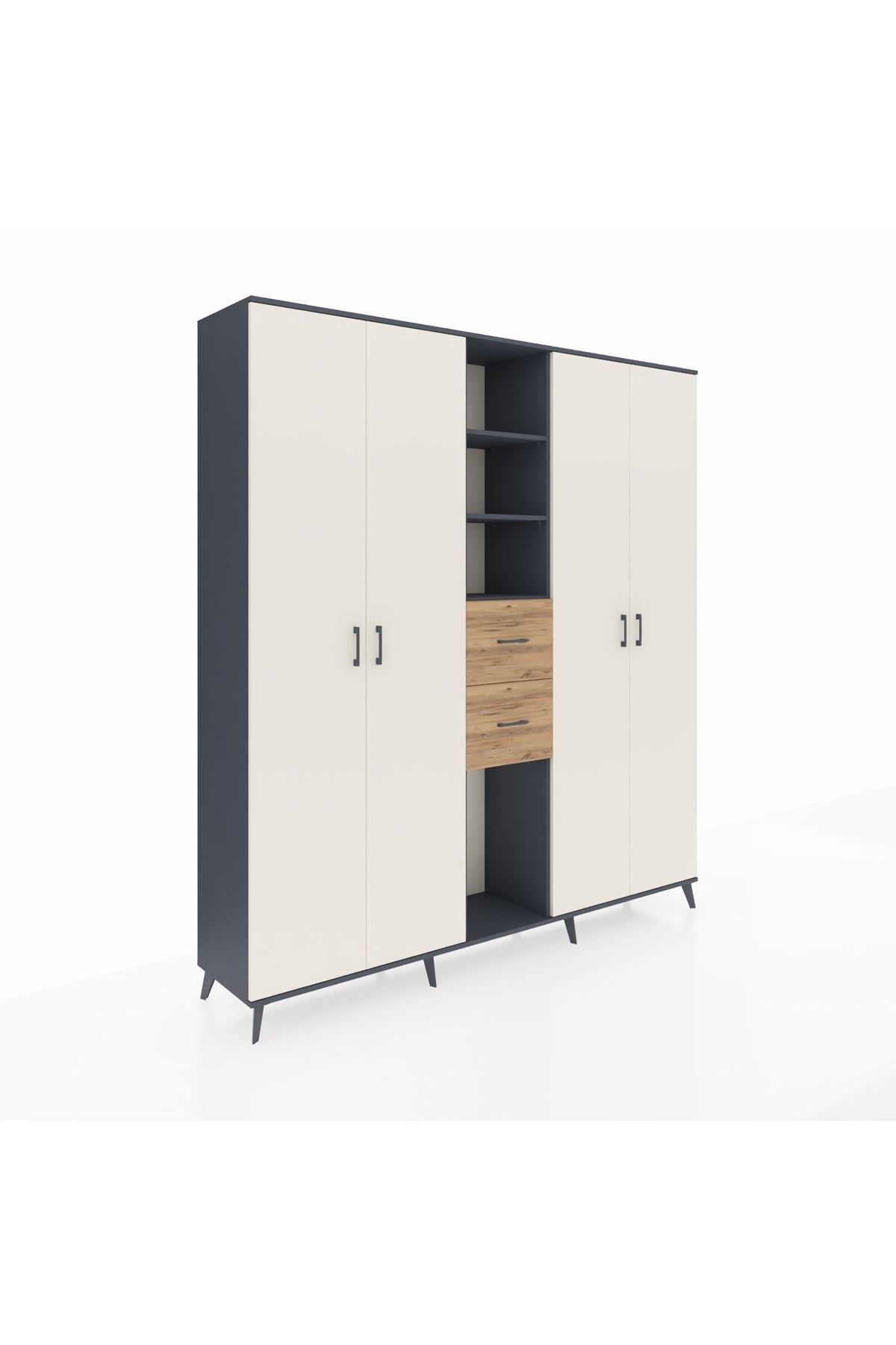 Hyperion Dolap 15 Raflı 2 Çekmeceli 4 Kapaklı 220x44x243 - S553M018V15B