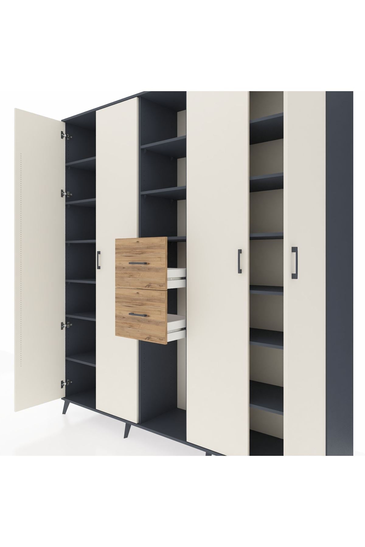 Hyperion Dolap 15 Raflı 2 Çekmeceli 4 Kapaklı 220x44x243 - S553M018V15B