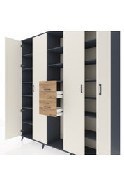 Hyperion Dolap 15 Raflı 2 Çekmeceli 4 Kapaklı 220x44x243 - S553M018V15B