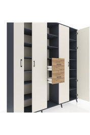 Hyperion Dolap 15 Raflı 2 Çekmeceli 4 Kapaklı 220x44x243 - S553M018V15B