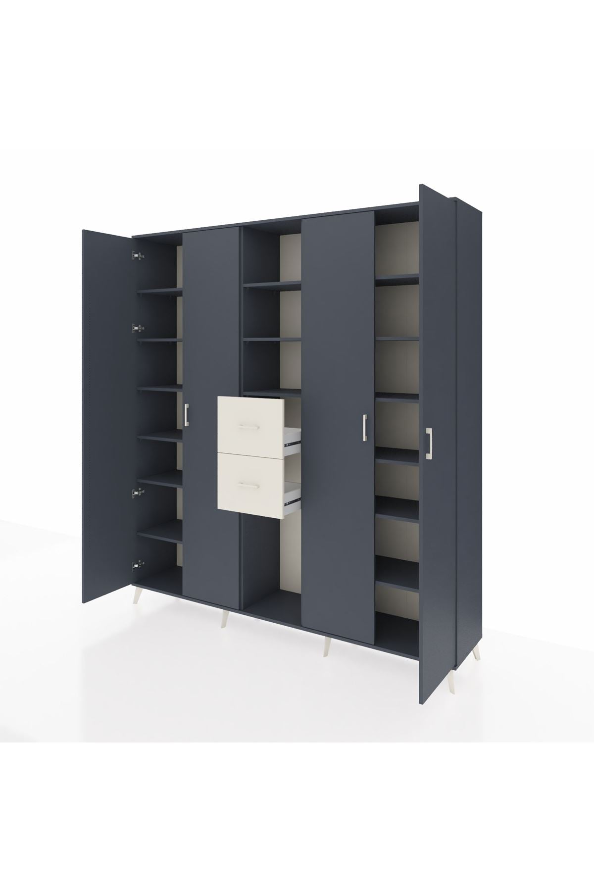 Hyperion Dolap 15 Raflı 2 Çekmeceli 4 Kapaklı 220x44x243 - S553M018V16B