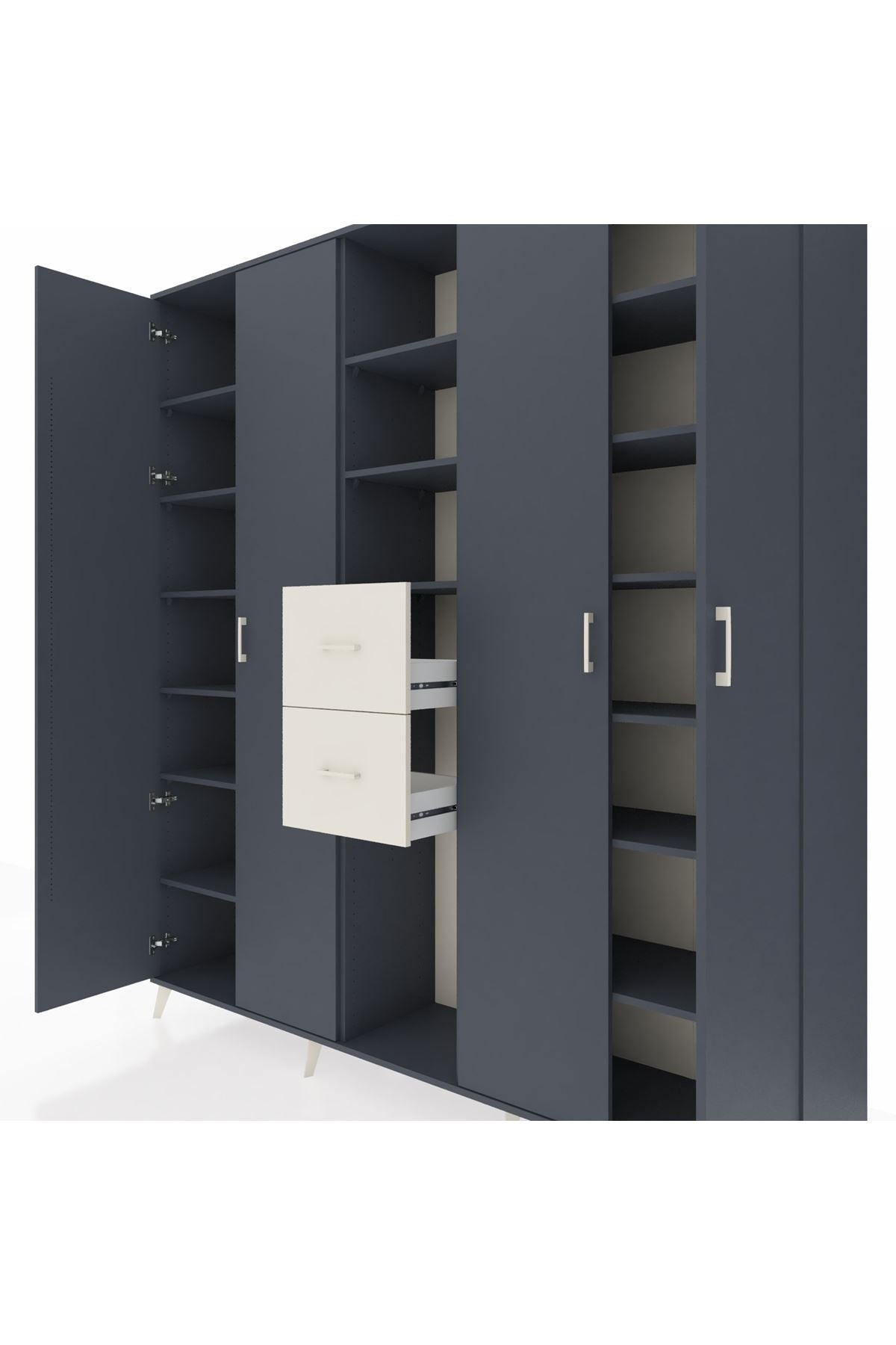 Hyperion Dolap 15 Raflı 2 Çekmeceli 4 Kapaklı 220x44x243 - S553M018V16B