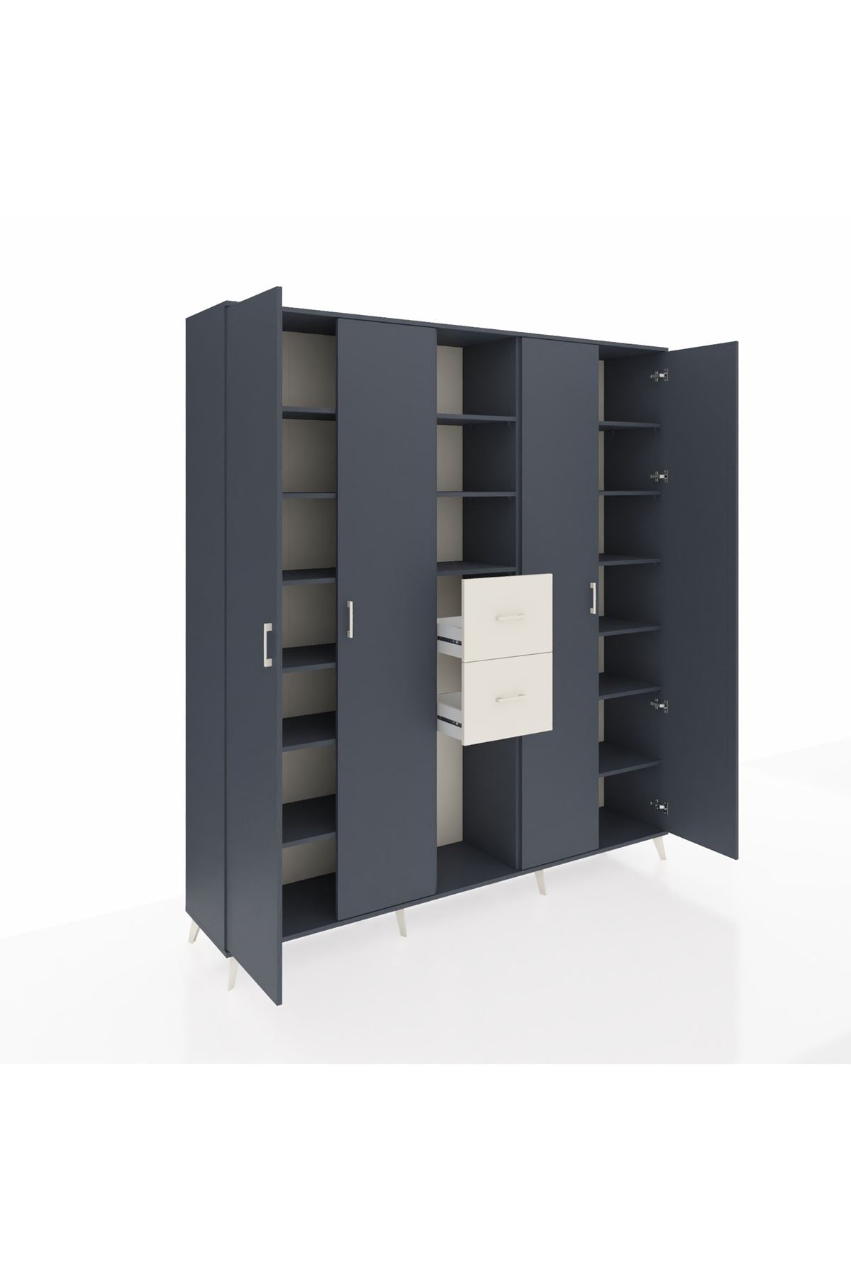 Hyperion Dolap 15 Raflı 2 Çekmeceli 4 Kapaklı 220x44x243 - S553M018V16B