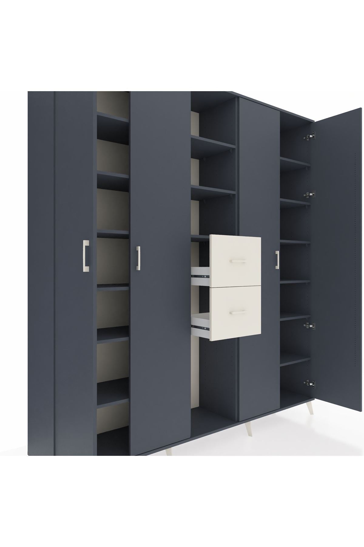 Hyperion Dolap 15 Raflı 2 Çekmeceli 4 Kapaklı 220x44x243 - S553M018V16B