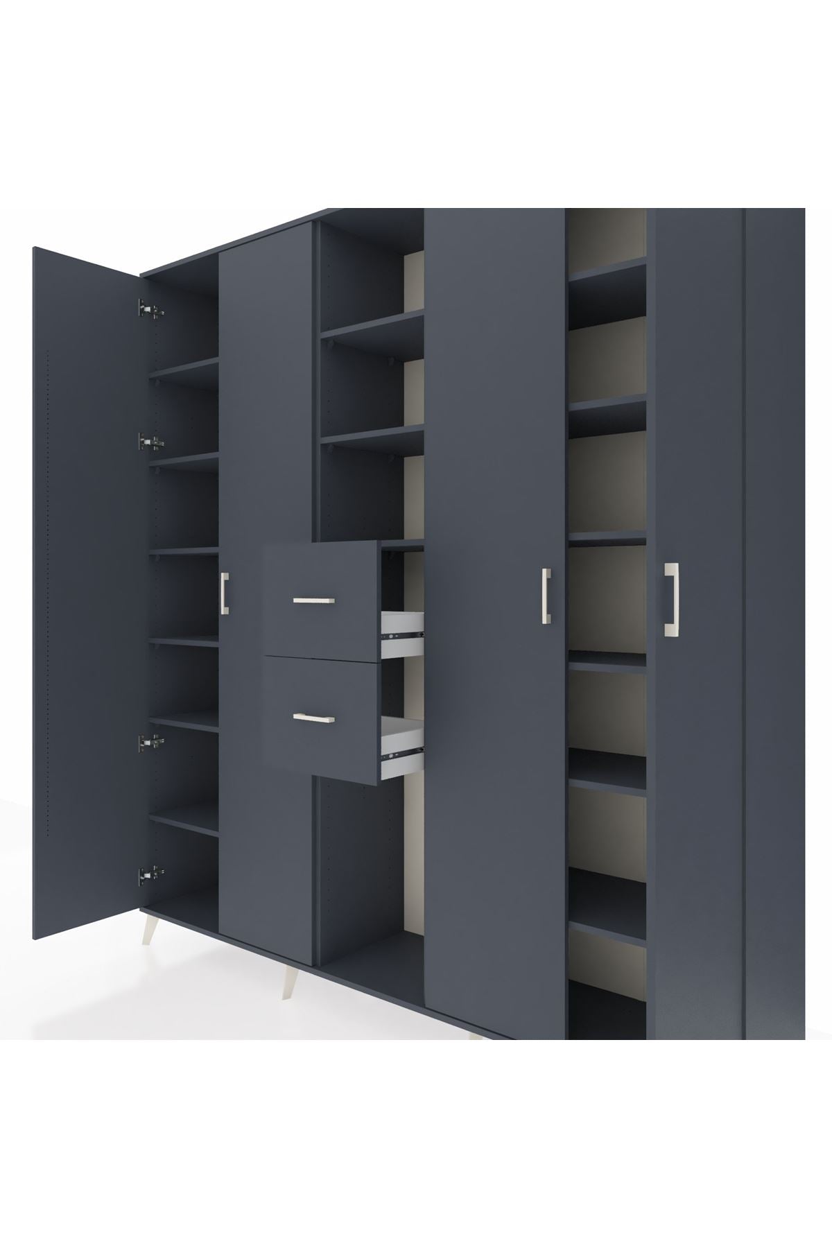 Hyperion Dolap 15 Raflı 2 Çekmeceli 4 Kapaklı 220x44x243 - S553M018V17B