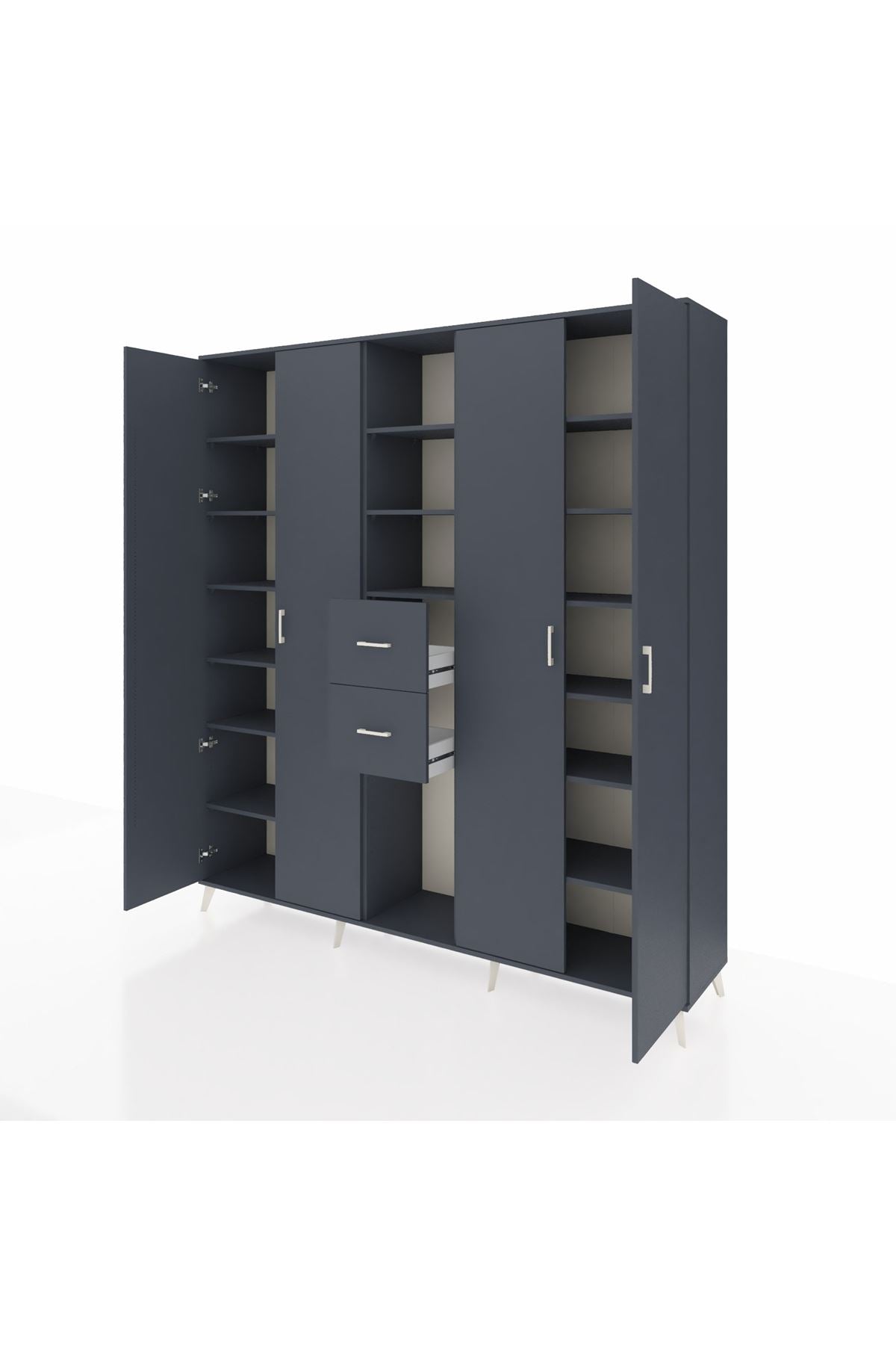 Hyperion Dolap 15 Raflı 2 Çekmeceli 4 Kapaklı 220x44x243 - S553M018V17B