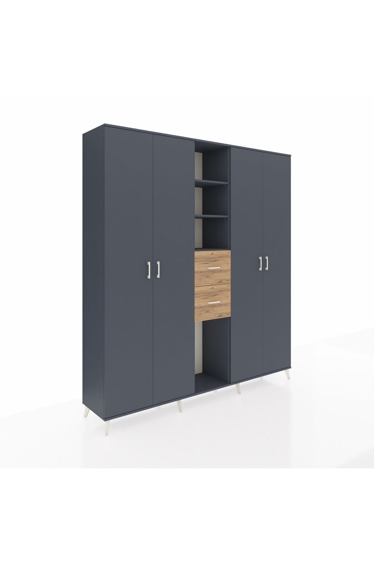 Hyperion Dolap 15 Raflı 2 Çekmeceli 4 Kapaklı 220x44x243 - S553M018V18B