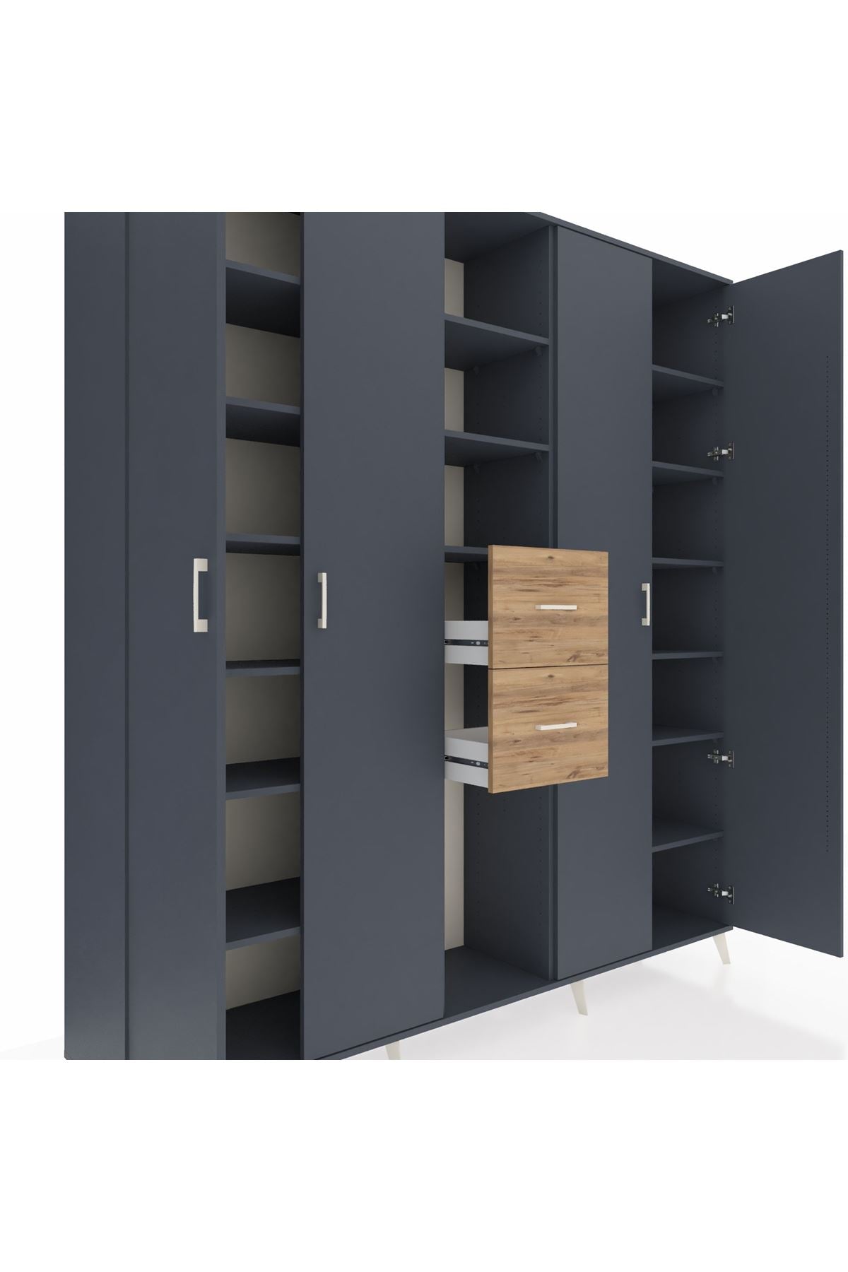 Hyperion Dolap 15 Raflı 2 Çekmeceli 4 Kapaklı 220x44x243 - S553M018V18B