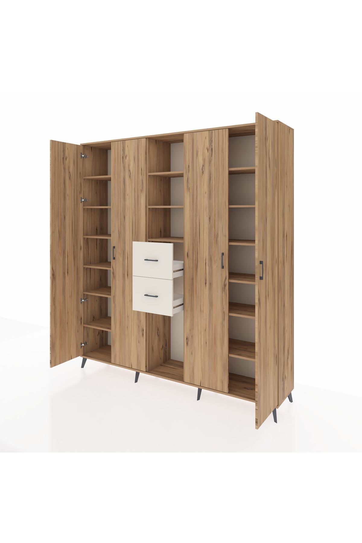 Hyperion Dolap 15 Raflı 2 Çekmeceli 4 Kapaklı 220x44x243 - S553M018V19B