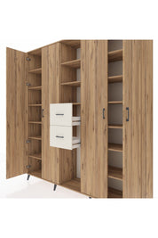 Hyperion Dolap 15 Raflı 2 Çekmeceli 4 Kapaklı 220x44x243 - S553M018V19B