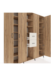 Hyperion Dolap 15 Raflı 2 Çekmeceli 4 Kapaklı 220x44x243 - S553M018V19B