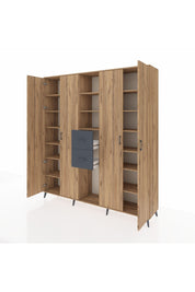 Hyperion Dolap 15 Raflı 2 Çekmeceli 4 Kapaklı 220x44x243 - S553M018V20B