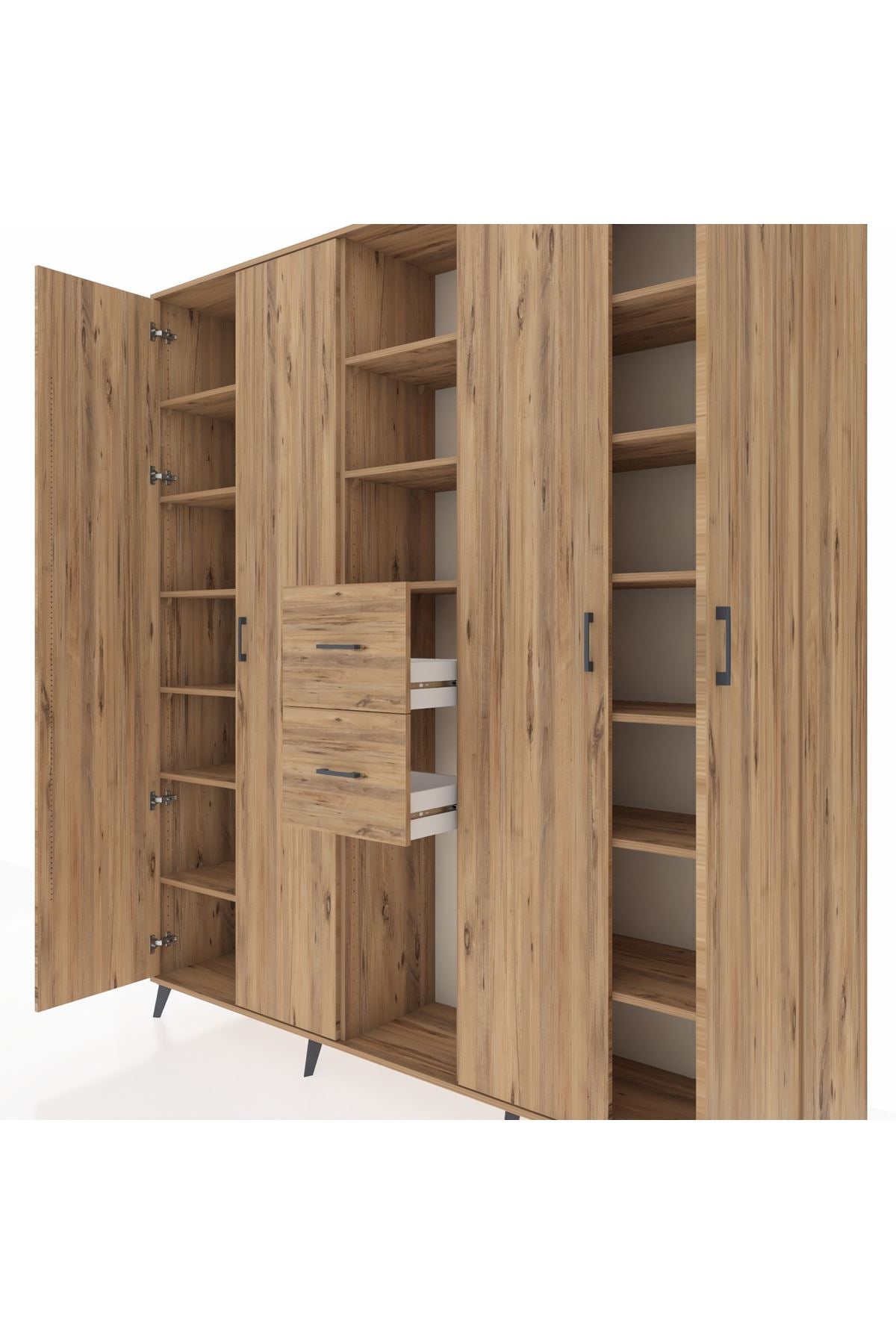 Hyperion Dolap 15 Raflı 2 Çekmeceli 4 Kapaklı 220x44x243 - S553M018V21B