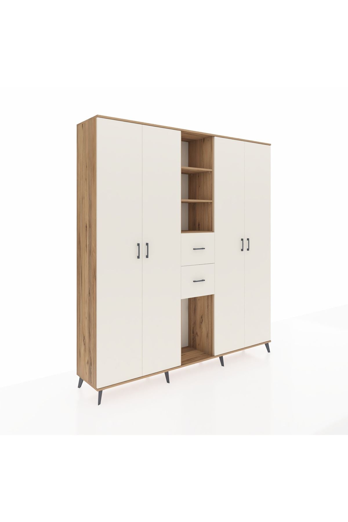 Hyperion Dolap 15 Raflı 2 Çekmeceli 4 Kapaklı 220x44x243 - S553M018V22B