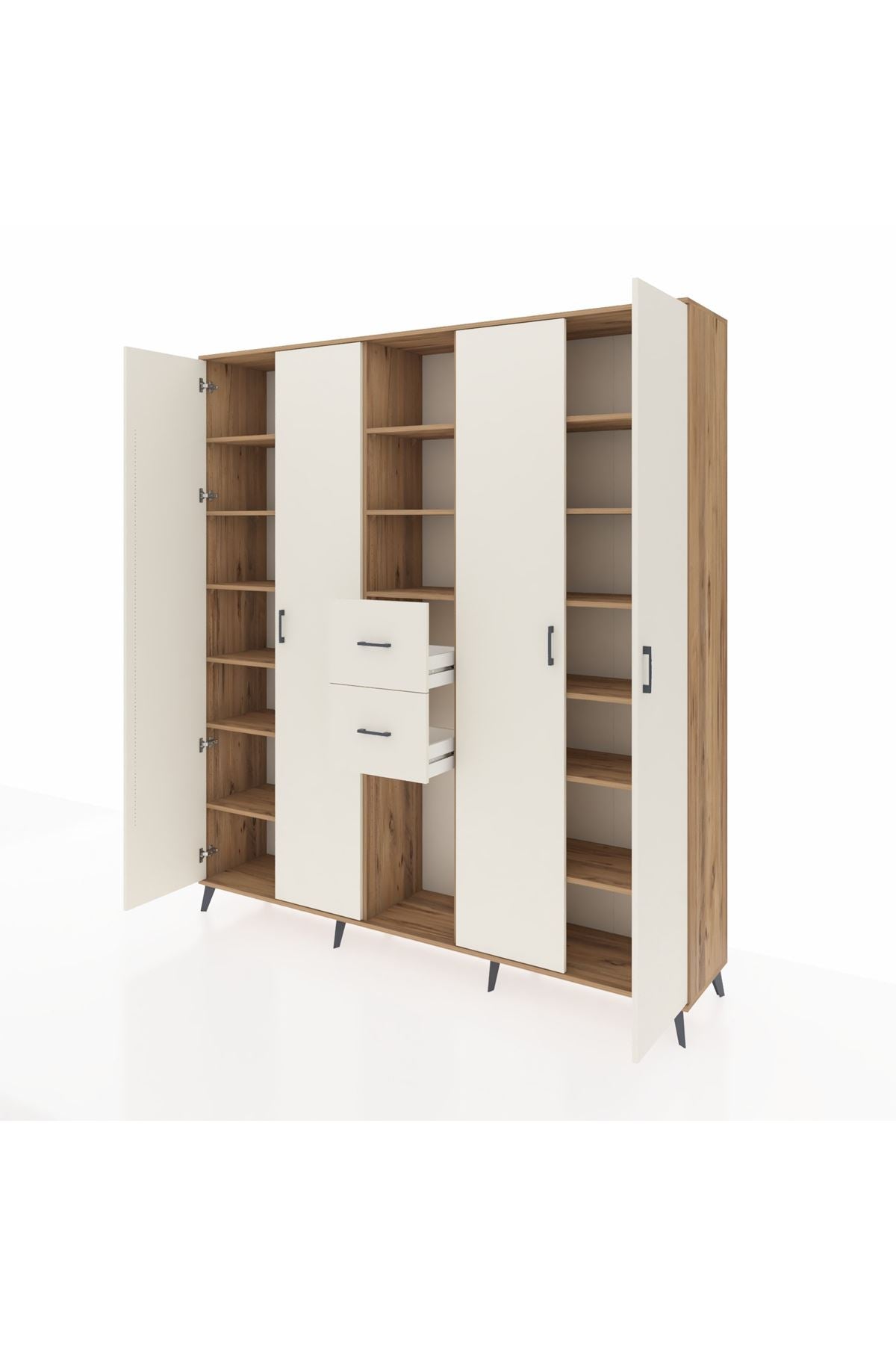 Hyperion Dolap 15 Raflı 2 Çekmeceli 4 Kapaklı 220x44x243 - S553M018V22B