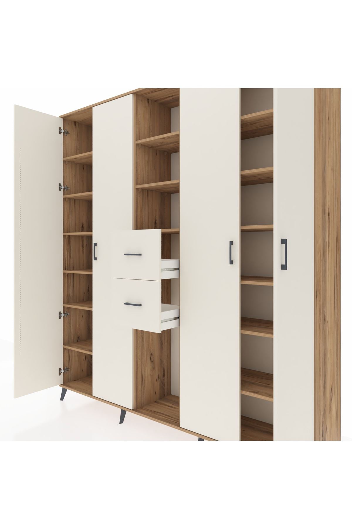 Hyperion Dolap 15 Raflı 2 Çekmeceli 4 Kapaklı 220x44x243 - S553M018V22B