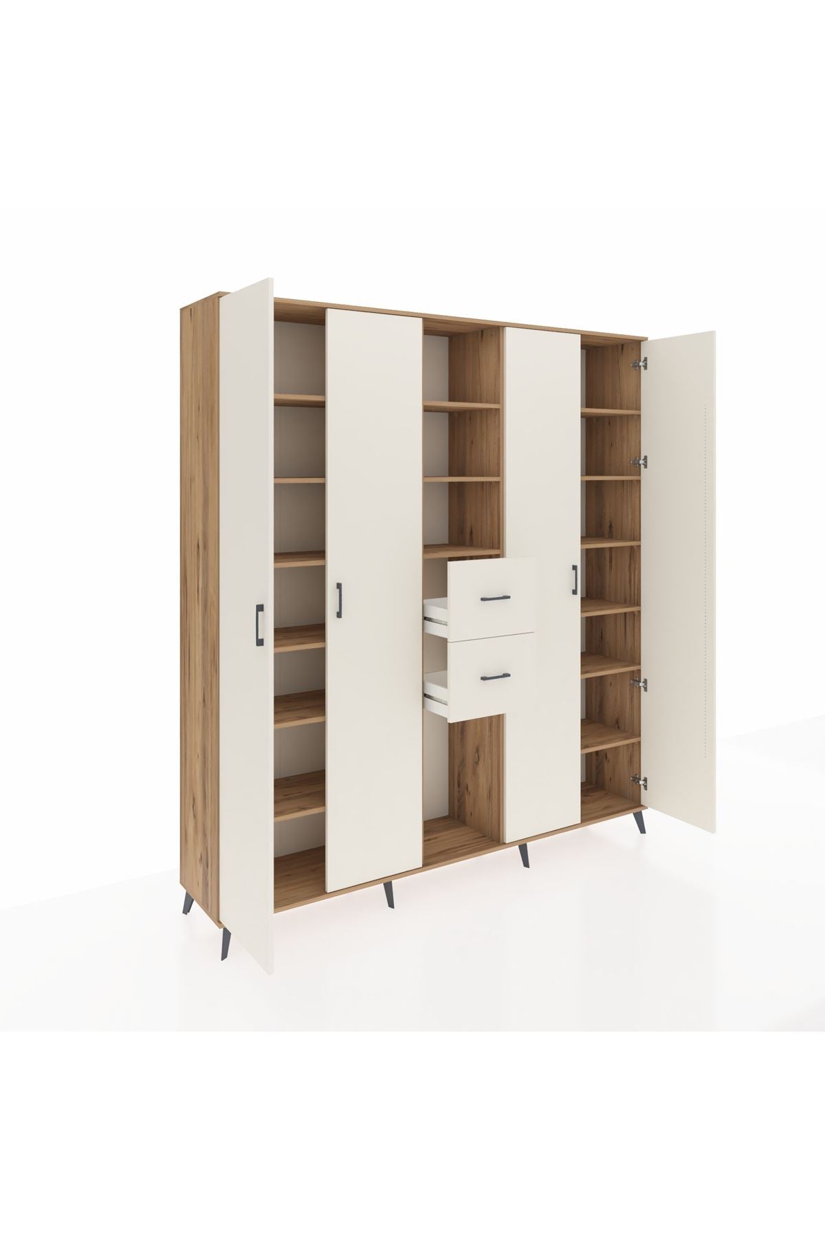 Hyperion Dolap 15 Raflı 2 Çekmeceli 4 Kapaklı 220x44x243 - S553M018V22B