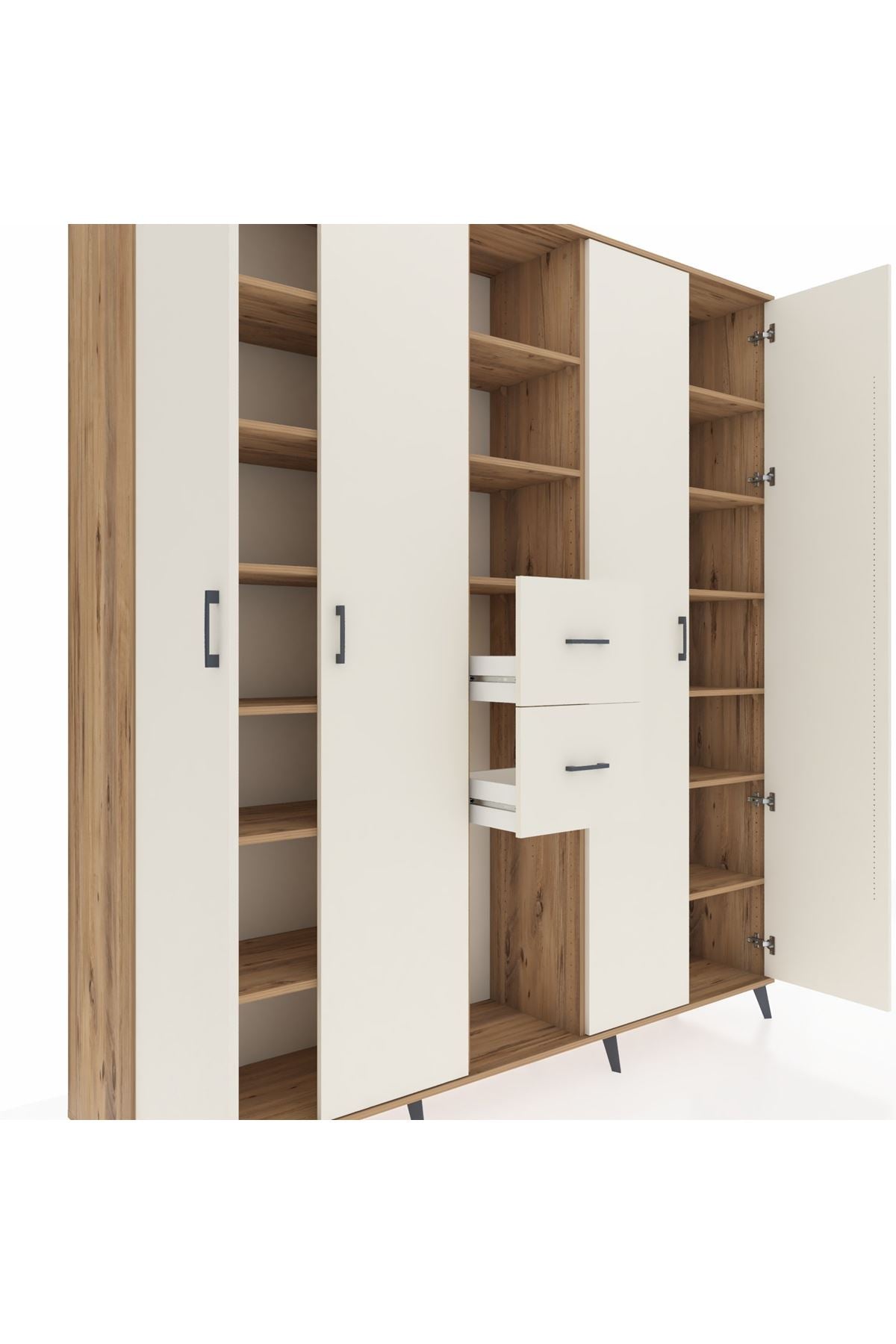 Hyperion Dolap 15 Raflı 2 Çekmeceli 4 Kapaklı 220x44x243 - S553M018V22B