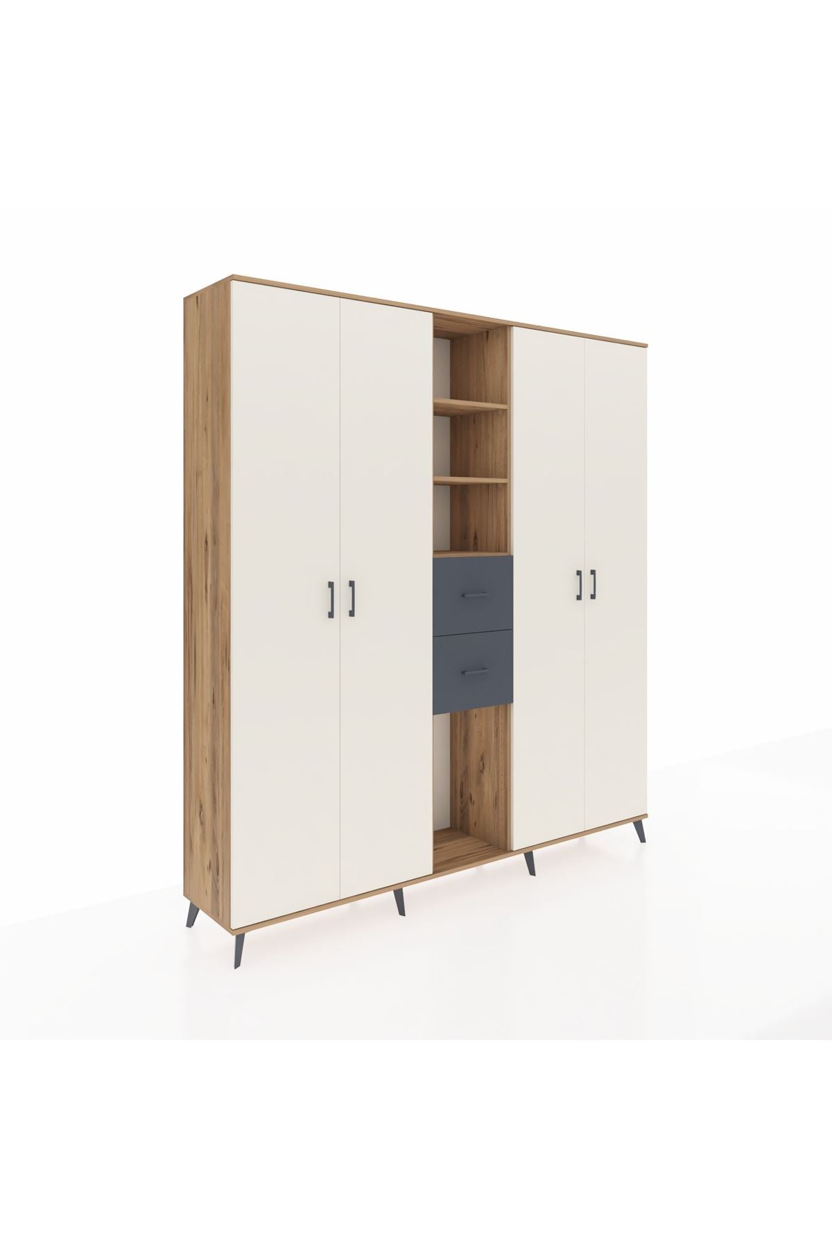 Hyperion Dolap 15 Raflı 2 Çekmeceli 4 Kapaklı 220x44x243 - S553M018V23B