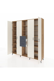 Hyperion Dolap 15 Raflı 2 Çekmeceli 4 Kapaklı 220x44x243 - S553M018V23B