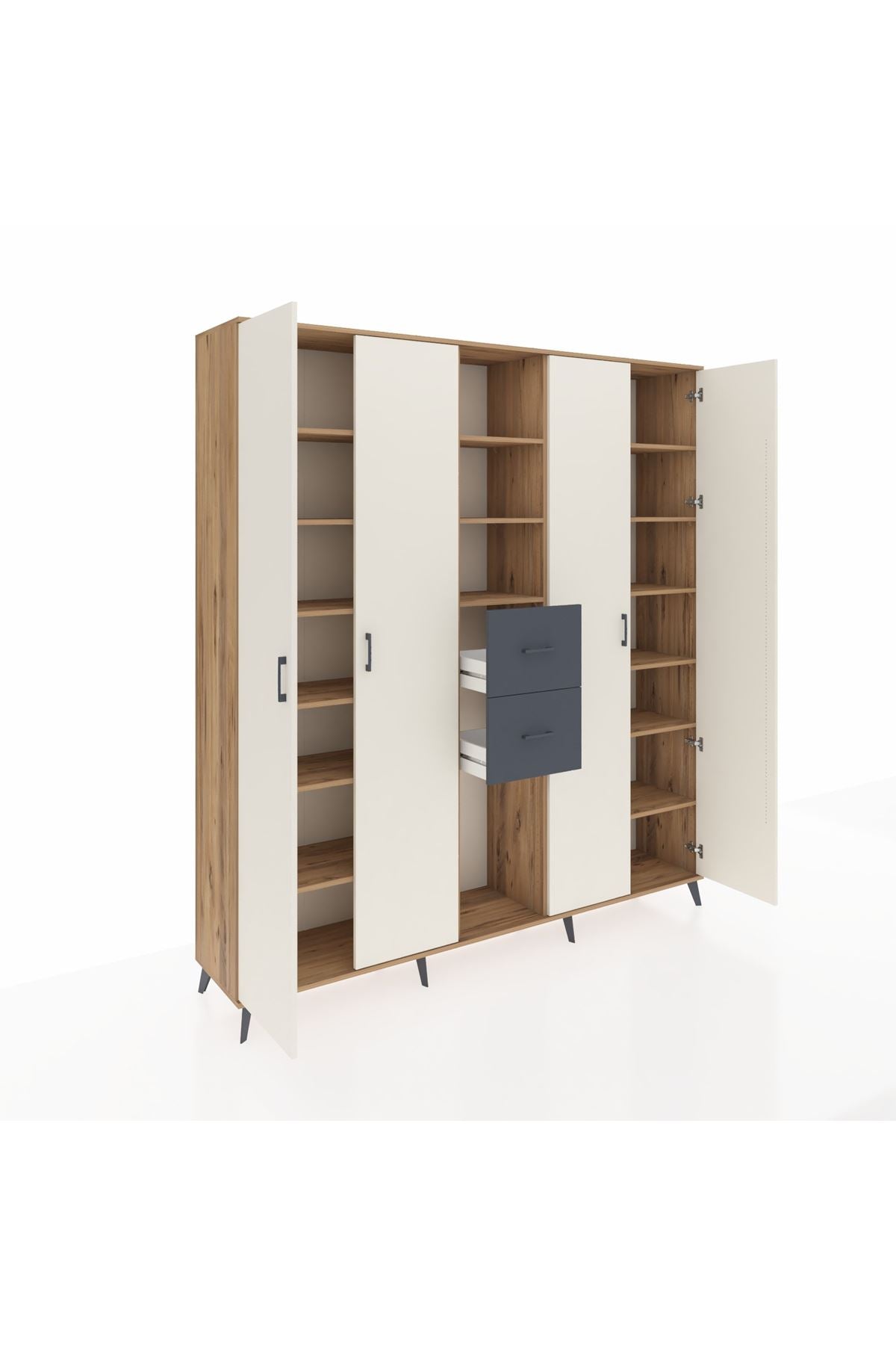 Hyperion Dolap 15 Raflı 2 Çekmeceli 4 Kapaklı 220x44x243 - S553M018V23B