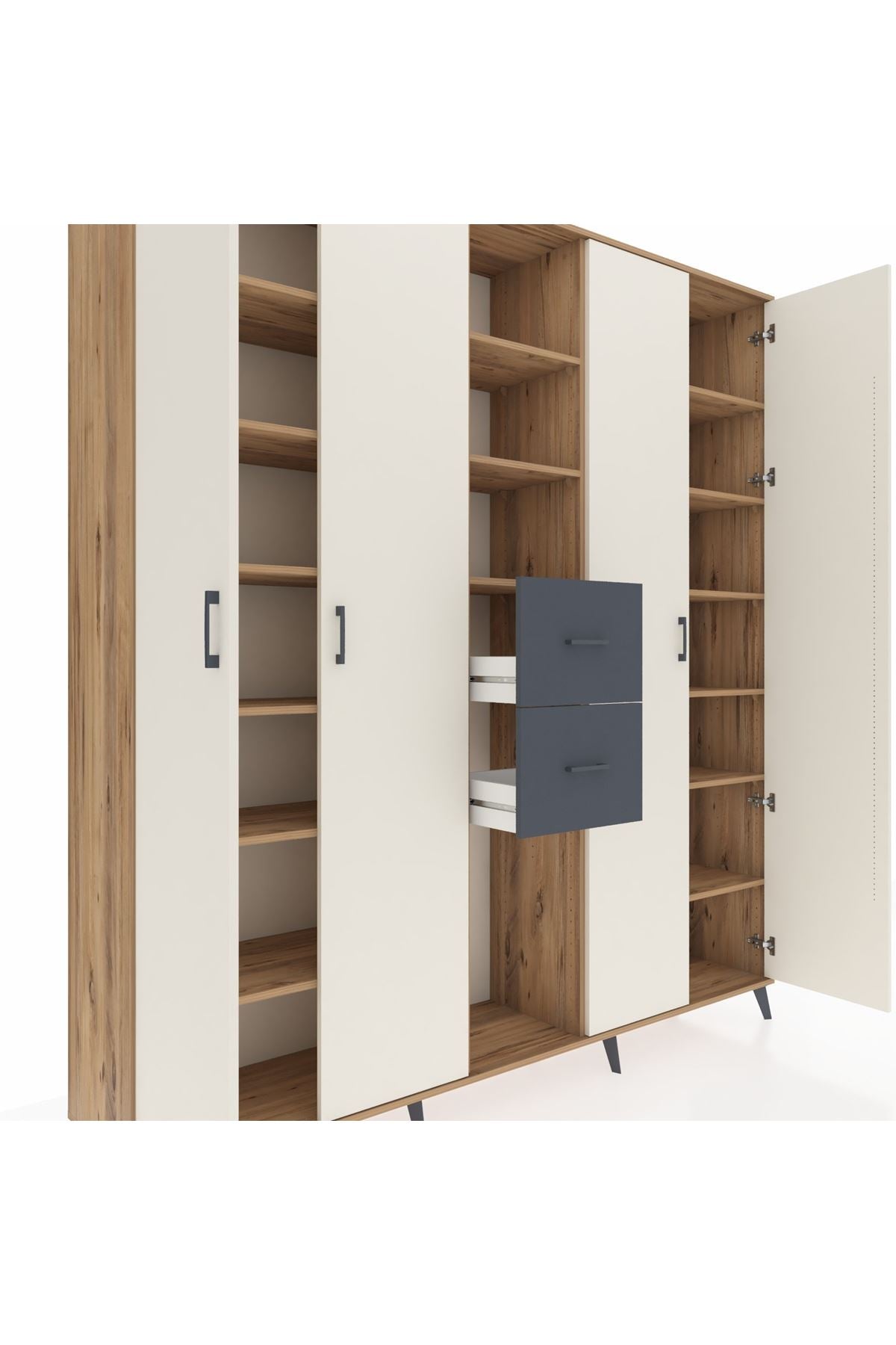 Hyperion Dolap 15 Raflı 2 Çekmeceli 4 Kapaklı 220x44x243 - S553M018V23B