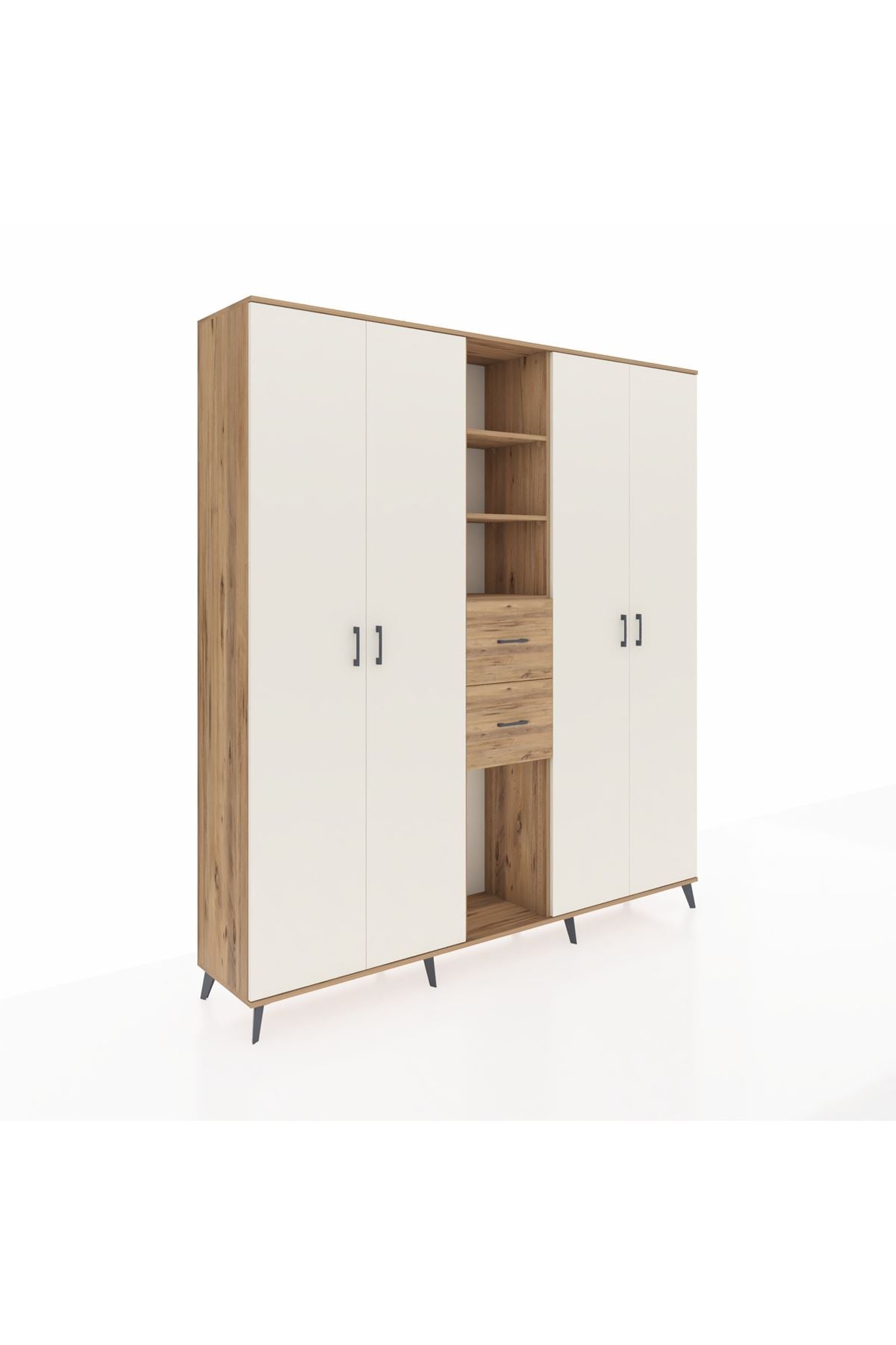 Hyperion Dolap 15 Raflı 2 Çekmeceli 4 Kapaklı 220x44x243 - S553M018V24B