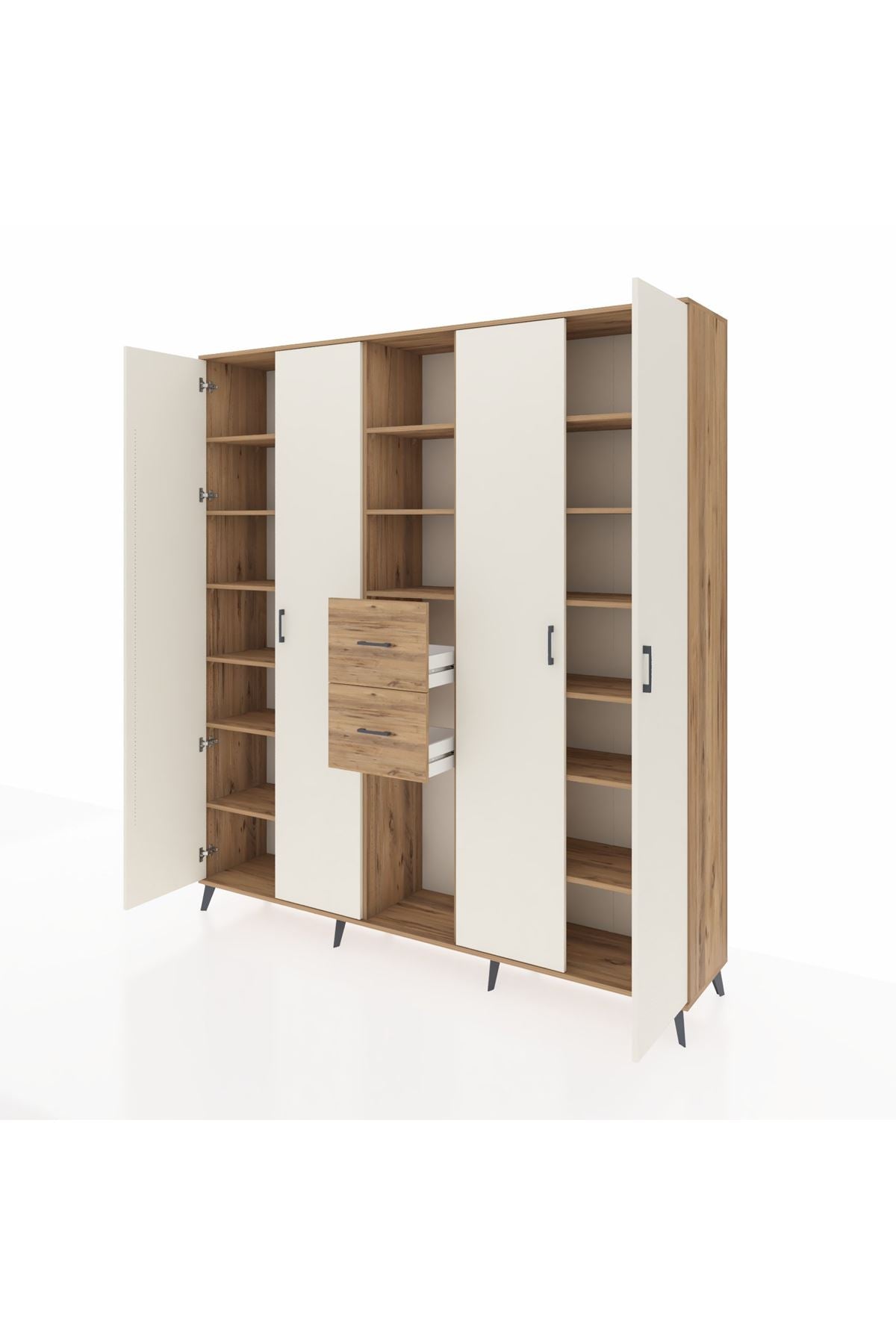 Hyperion Dolap 15 Raflı 2 Çekmeceli 4 Kapaklı 220x44x243 - S553M018V24B