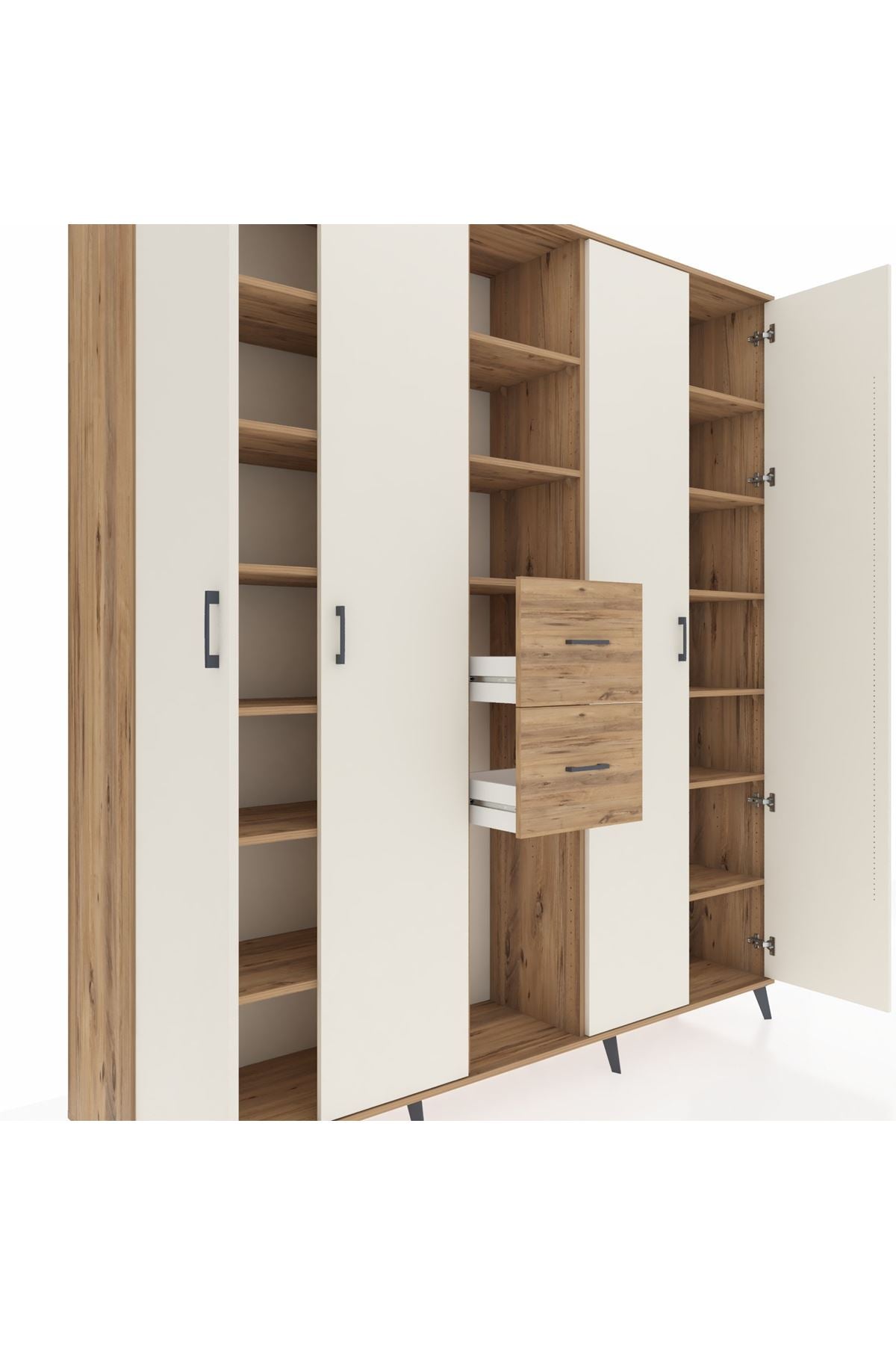 Hyperion Dolap 15 Raflı 2 Çekmeceli 4 Kapaklı 220x44x243 - S553M018V24B