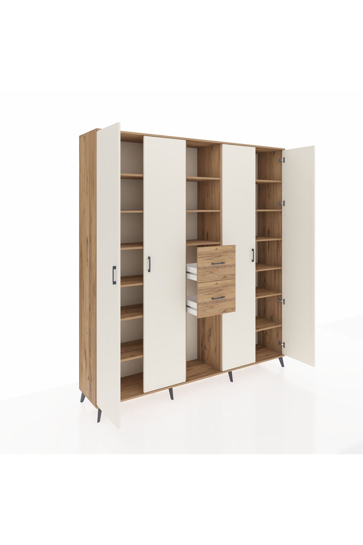 Hyperion Dolap 15 Raflı 2 Çekmeceli 4 Kapaklı 220x44x243 - S553M018V24B