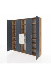 Hyperion Dolap 15 Raflı 2 Çekmeceli 4 Kapaklı 220x44x243 - S553M018V25B