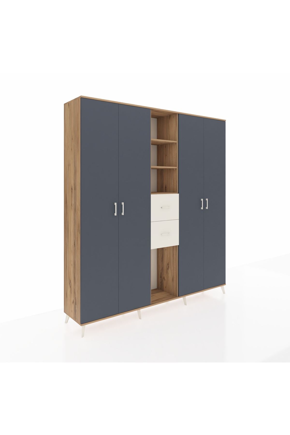 Hyperion Dolap 15 Raflı 2 Çekmeceli 4 Kapaklı 220x44x243 - S553M018V25B