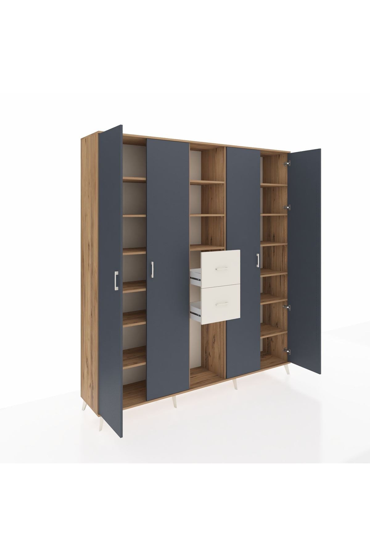 Hyperion Dolap 15 Raflı 2 Çekmeceli 4 Kapaklı 220x44x243 - S553M018V25B