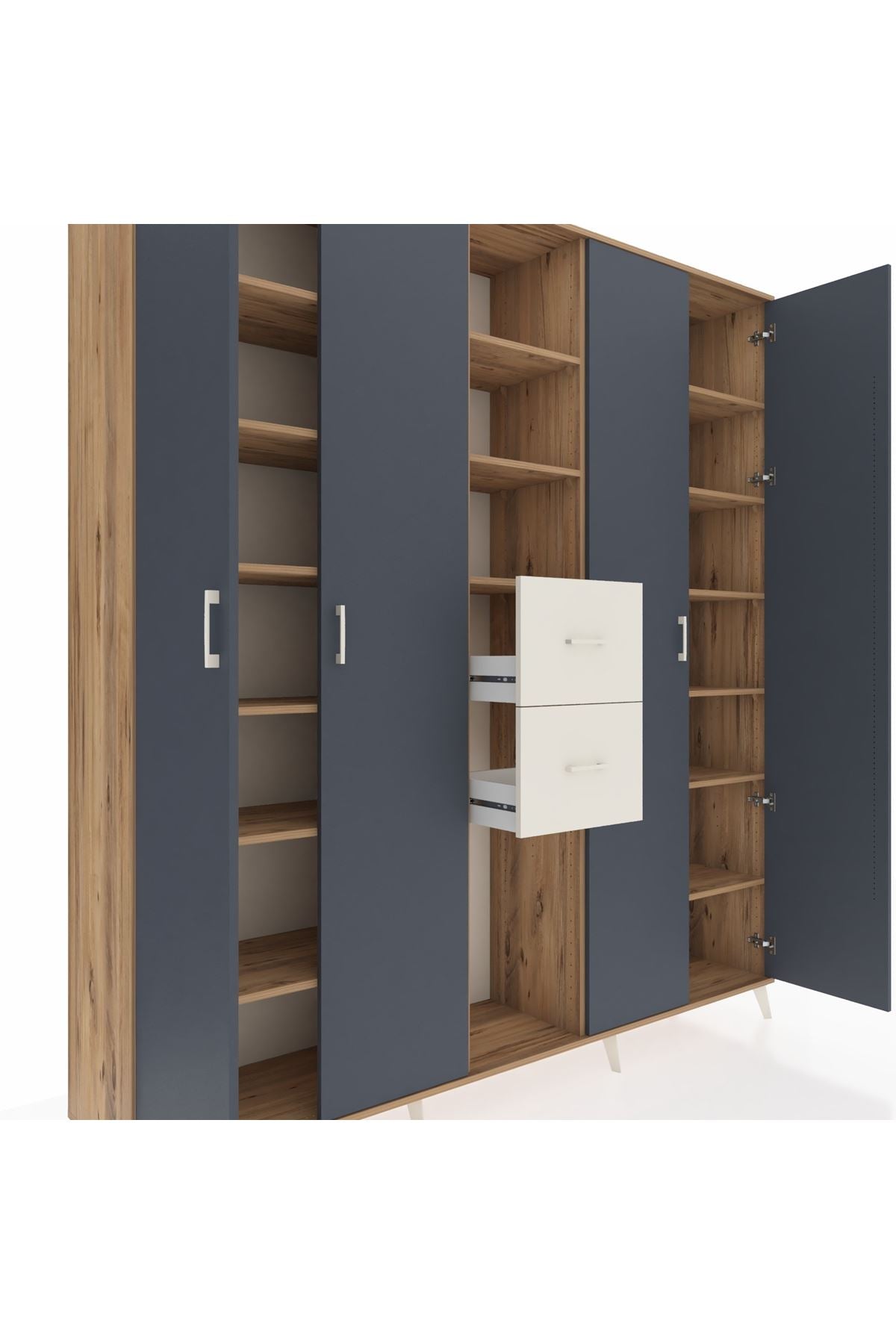 Hyperion Dolap 15 Raflı 2 Çekmeceli 4 Kapaklı 220x44x243 - S553M018V25B